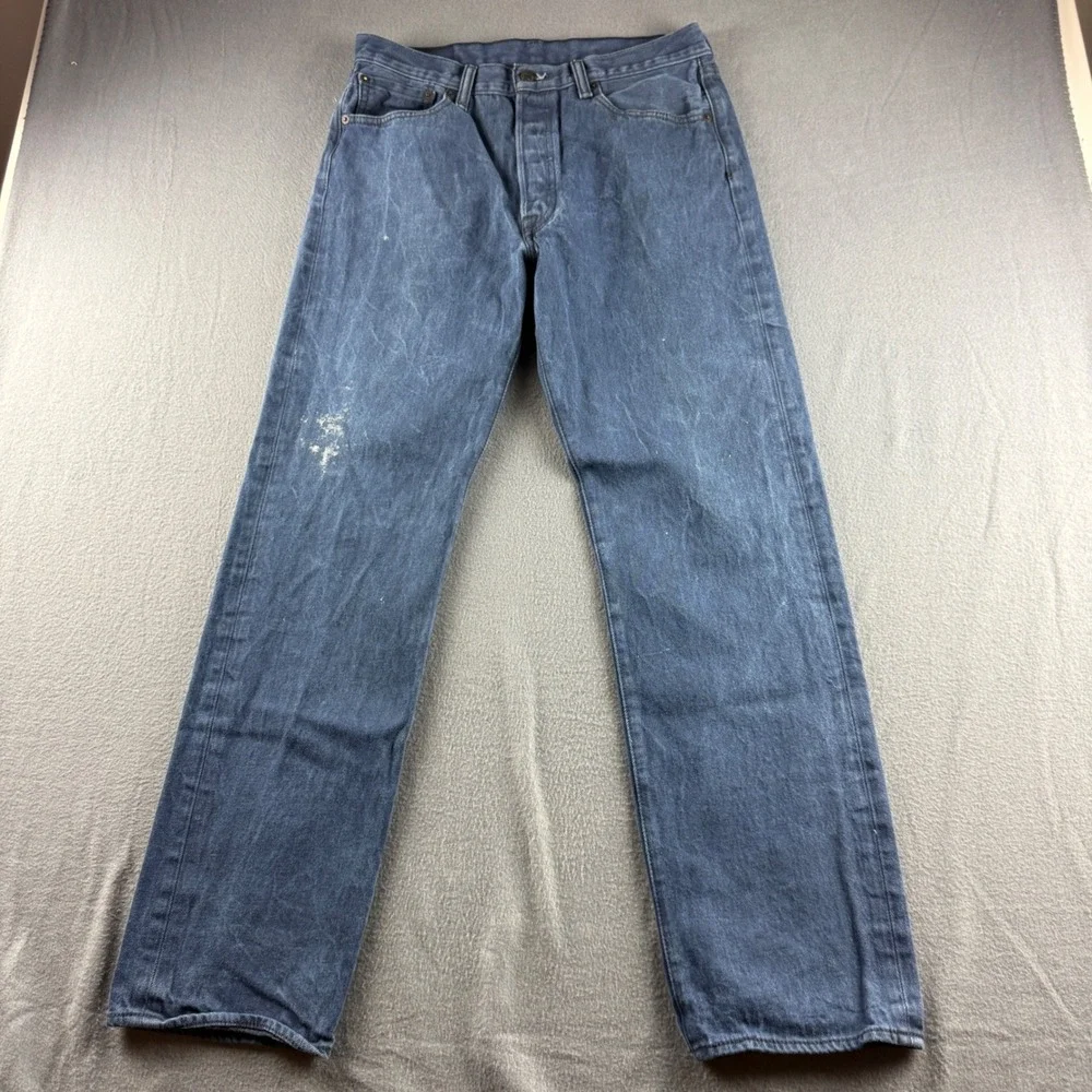 Levis 501XX Jeans Men's 34x34 (Fits 32x32) Blue Button Fly Shrink To Fit Indigo